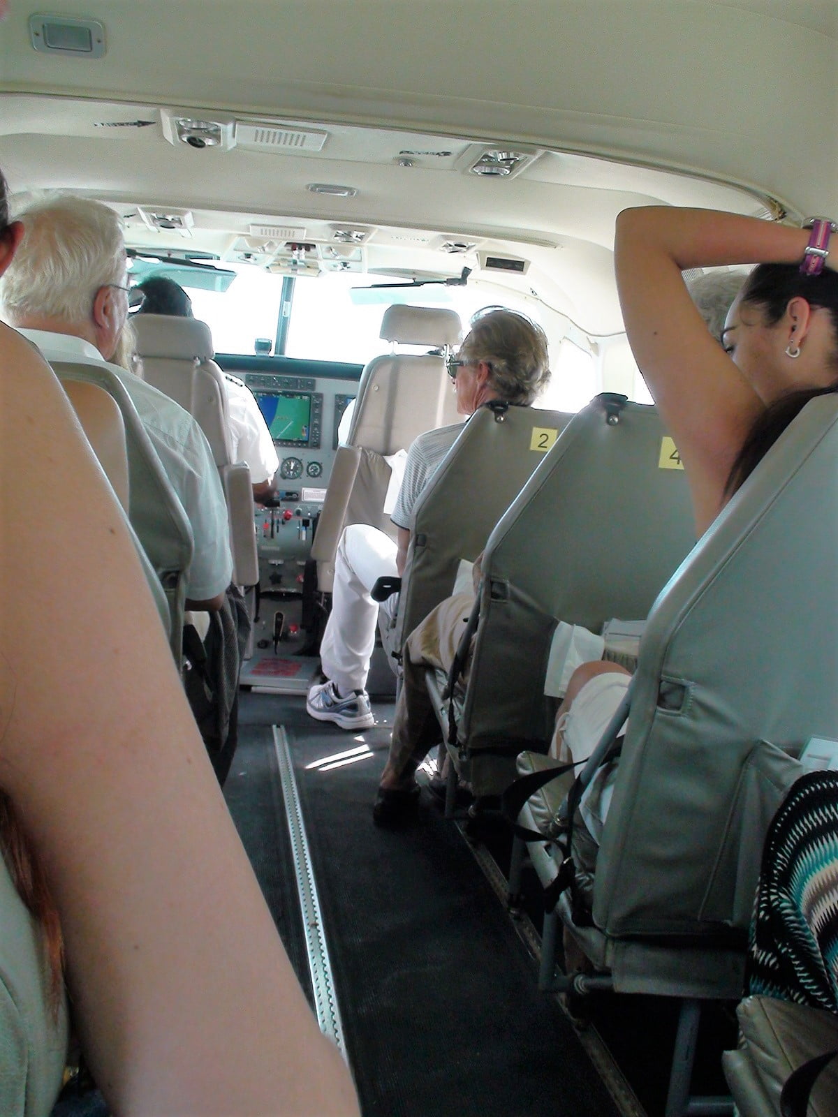 Dentro do avião a caminho das linhas de Nazca. Foto: Ana Arantes.