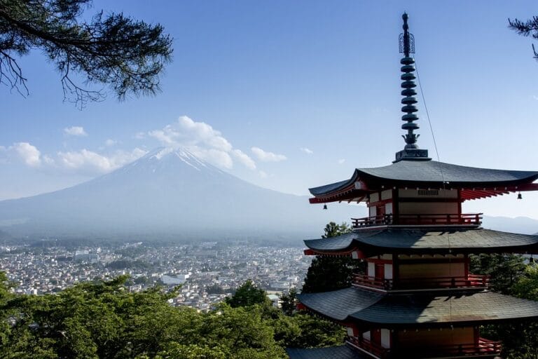 Pacote de viagem para o Japão