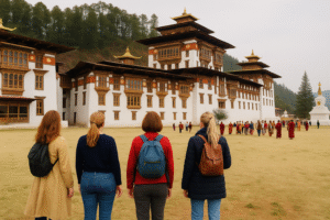 Grupo de mulheres no Butão. viagem transformadora para mulheres Butão